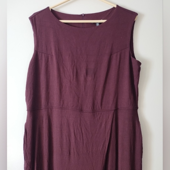 EILEEN FISHER Burgundy One Piece Crop Jumpsuit PL - Picture 4 of 8